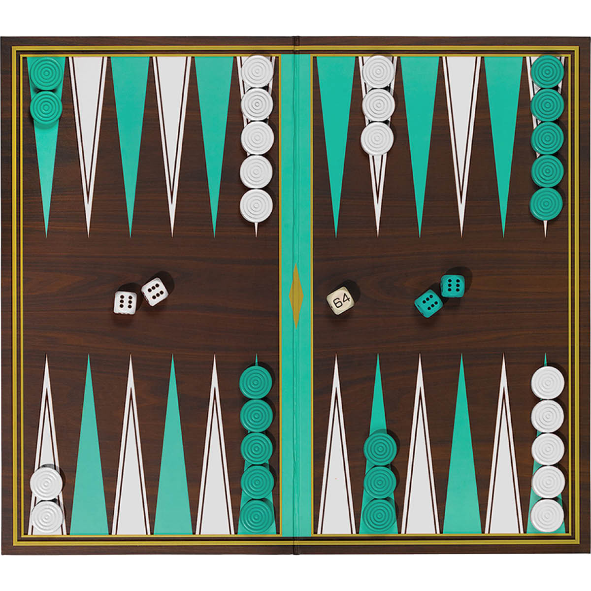 Games Room Backgammon spel i grafiskt mönstrad ask