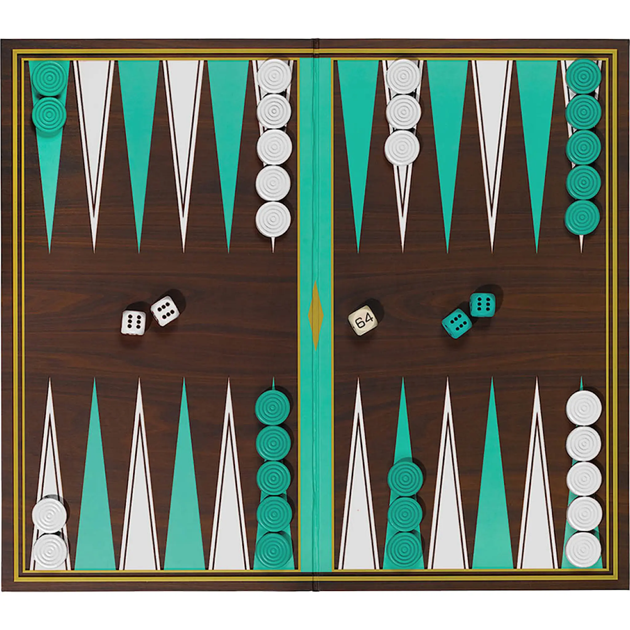 Games Room Backgammon i grafiskt mönstrad ask
