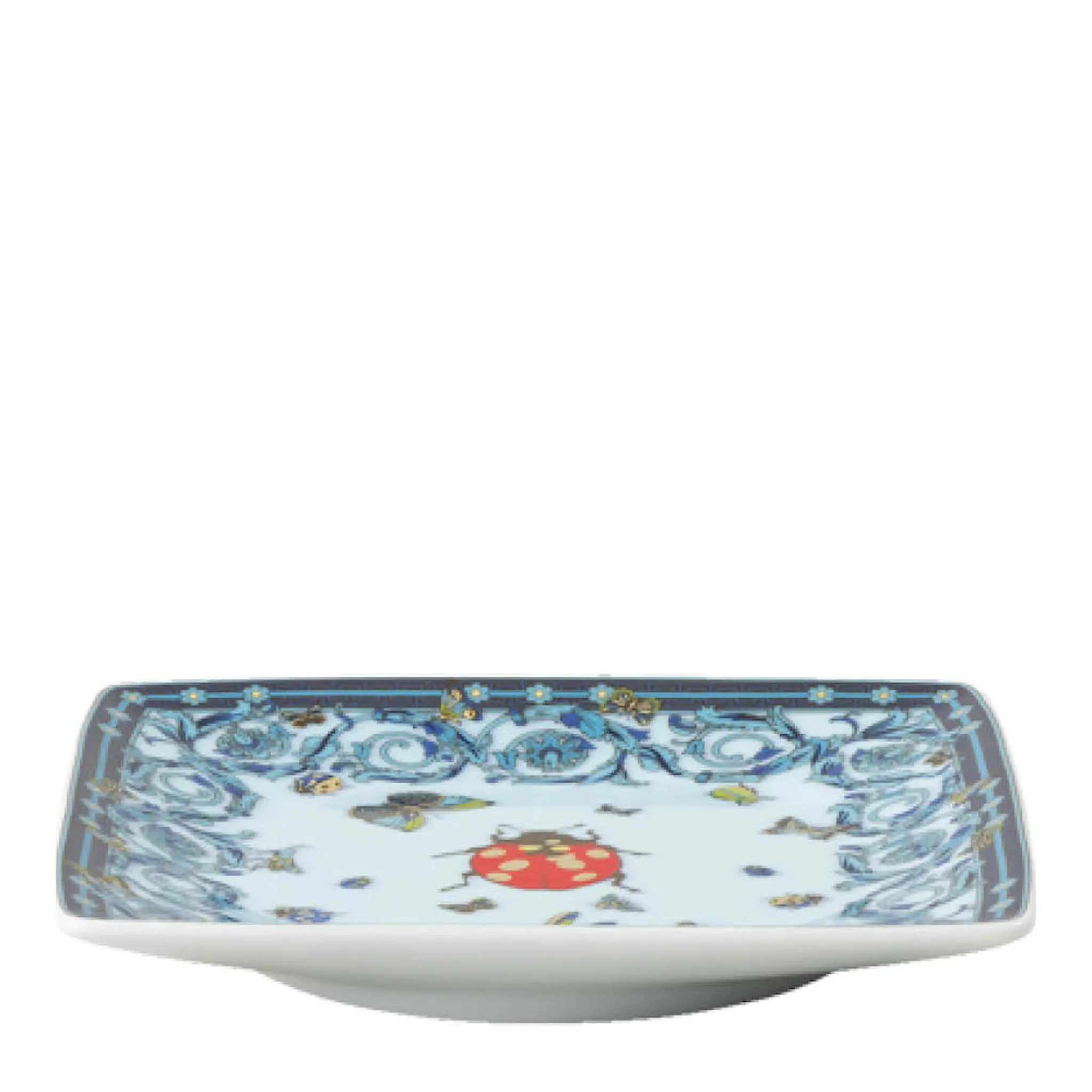Versace Le Jardin skål 12 cm fyrkantig flat blue