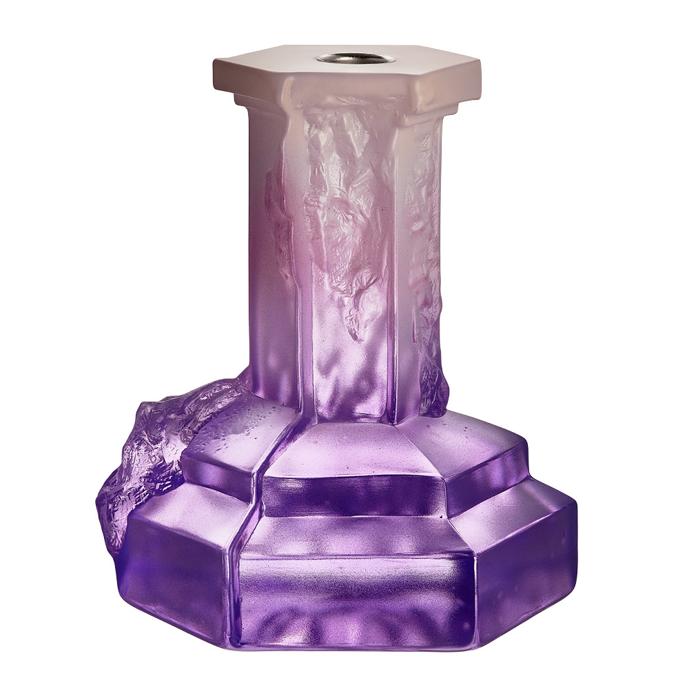 Kosta Boda Rocky Baroque lysestake 17,5 cm lilla dis