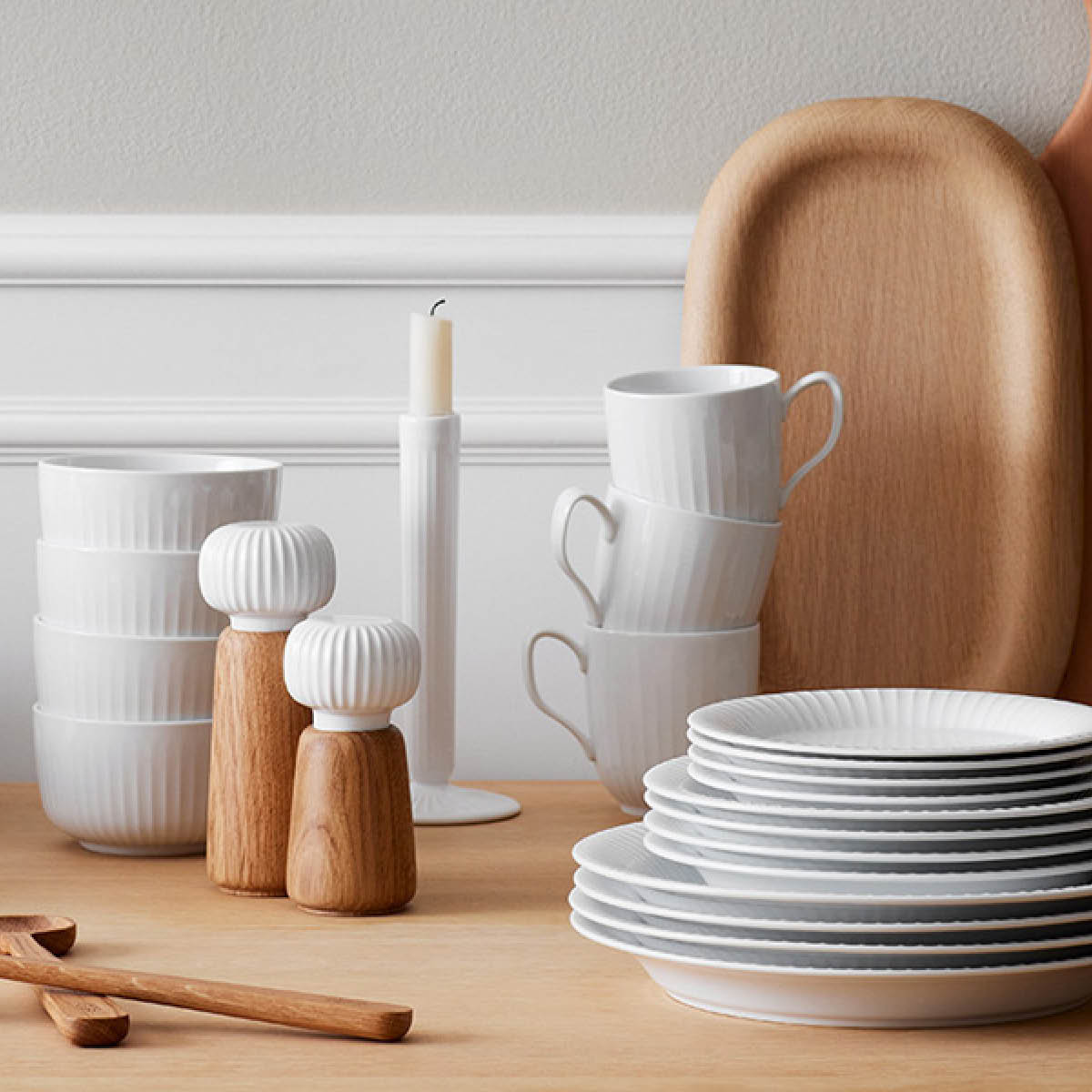 Kähler Hammershøi krydder kvern 18 cm hvit