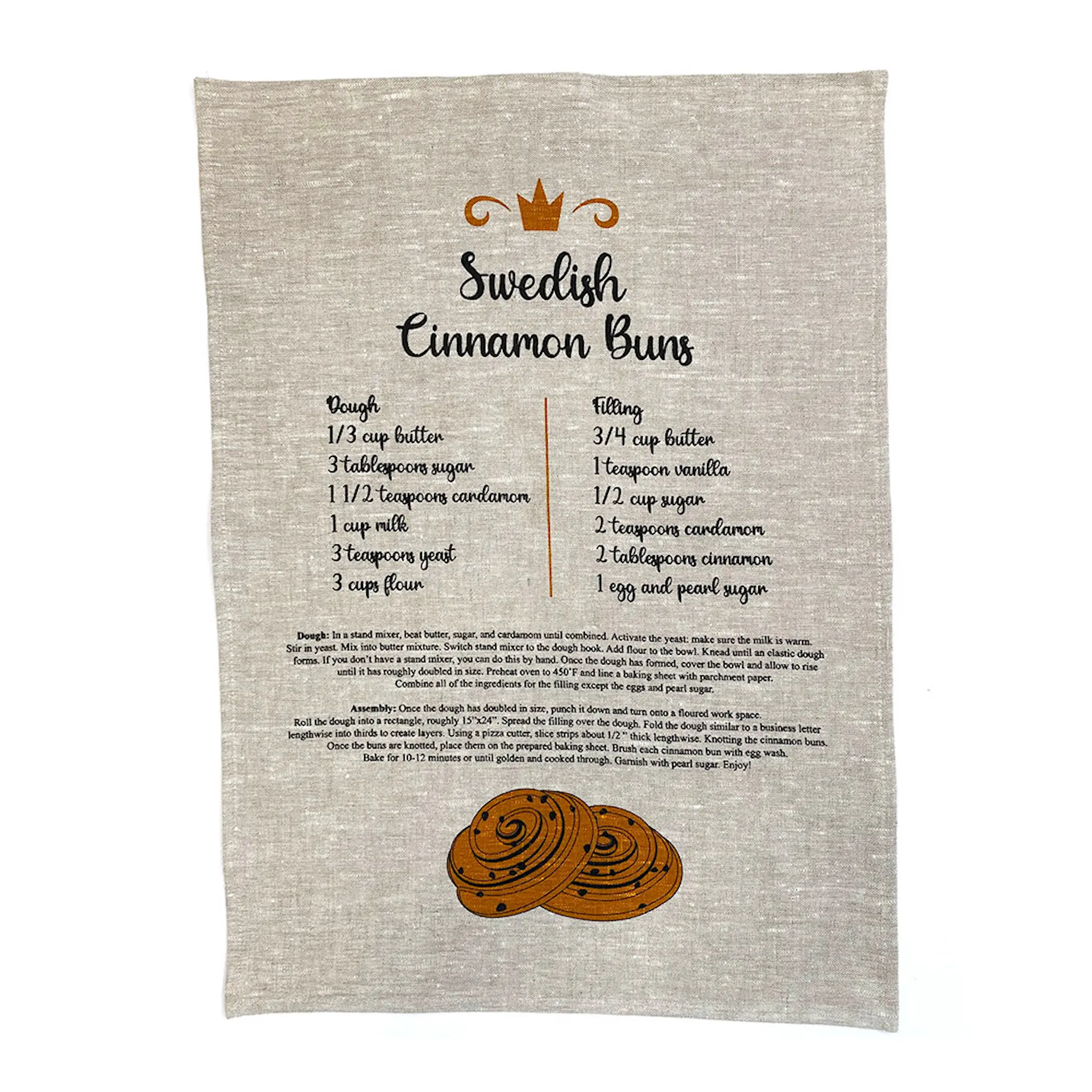 Mellow Design Kökshandduk linne 50x70 Swedish Cinnamon Buns