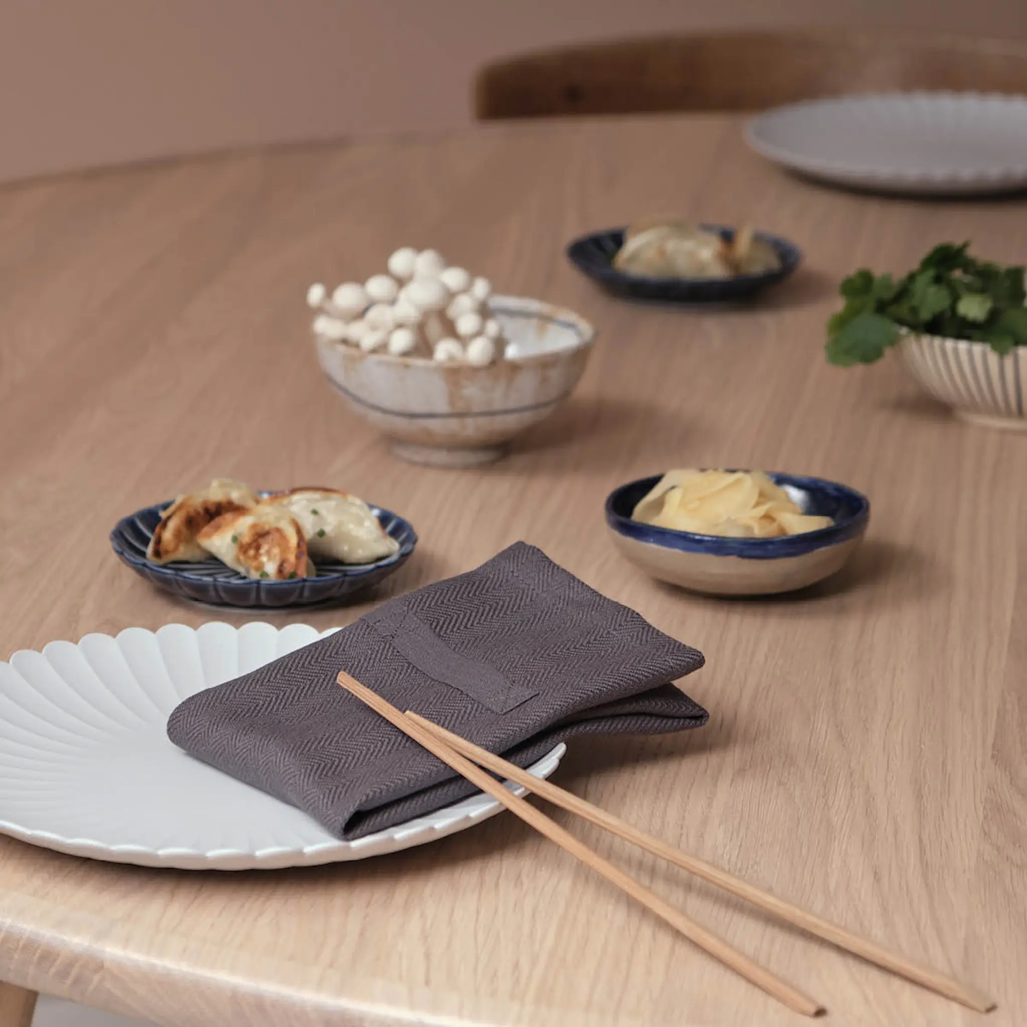 The Organic Company Servett i bomull 35x40 cm 4-pack mörkgrå