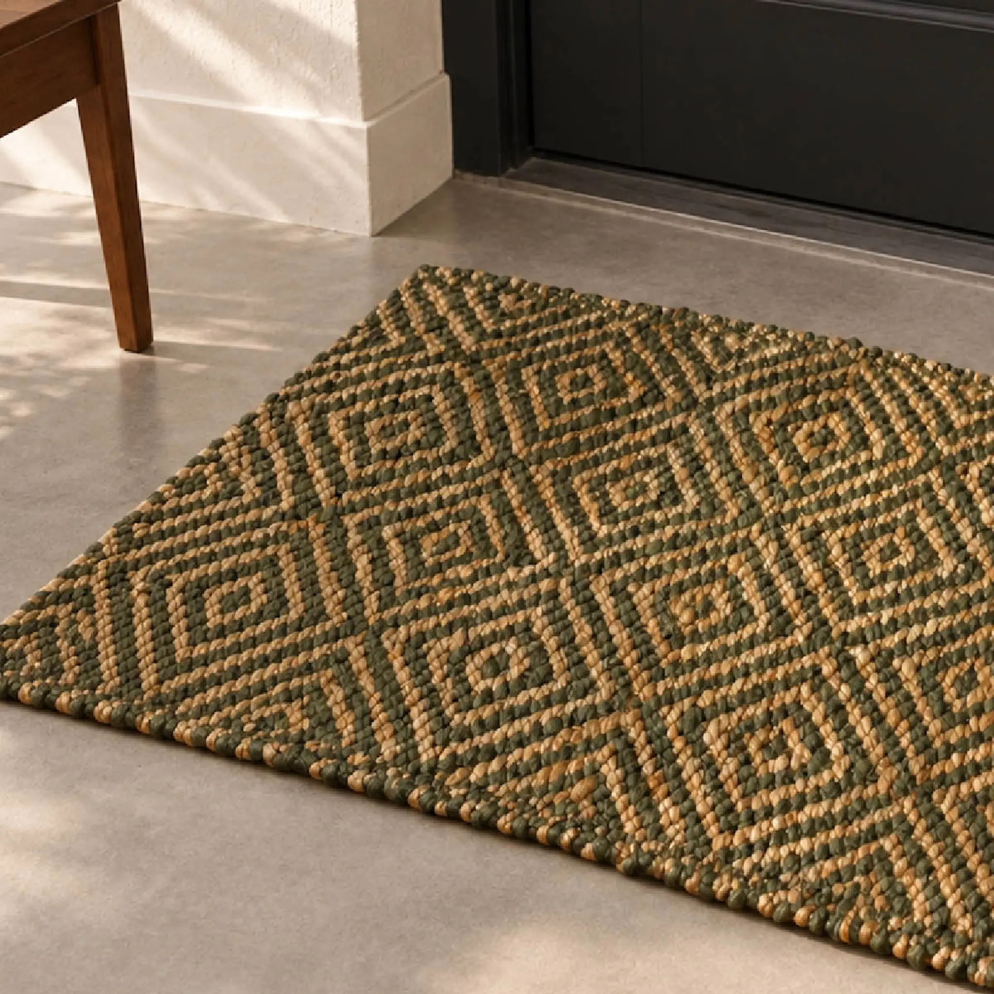 Deco Nord Gåsöga dørmatte 60x90 cm Nature/Olive night