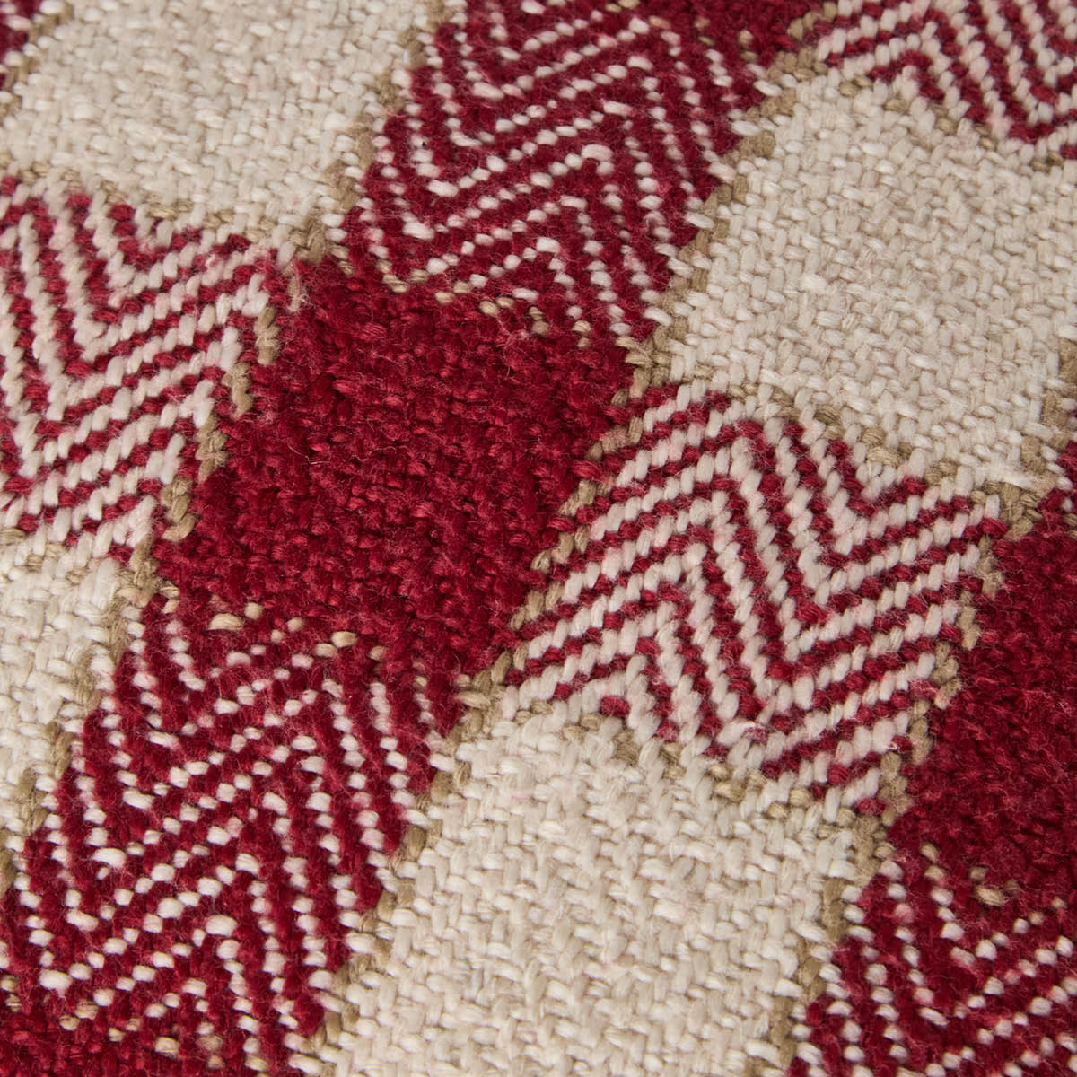 Lexington Kuddfodral med fransar 50x50 cm rutig röd/ljusbeige/beige