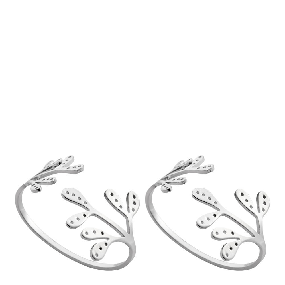Cooee Mistletoe servettring 2-pack stål