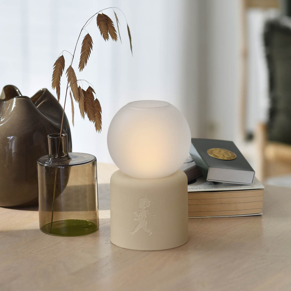 SOLSTICKAN Globe värmeljuslykta 17×10 cm beige