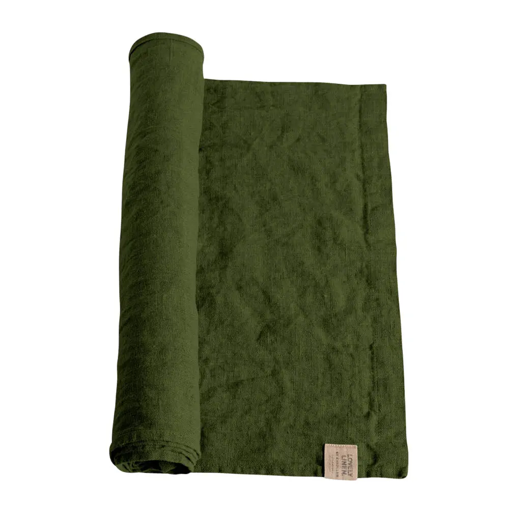 Lovely bordløper lin 47x150 cm Jeep Green