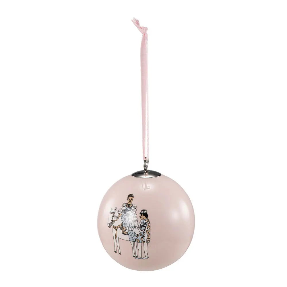 Anette Moi joulupallo 8 cm Askepott vaaleanpunainen