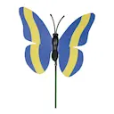 Sverige fjäril på pinne 5 cm blå/gul