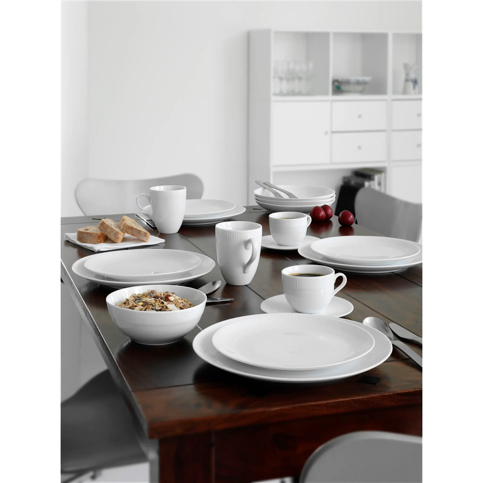 Aida Relief Syvä lautanen 22 cm 4 kpl Valkoinen