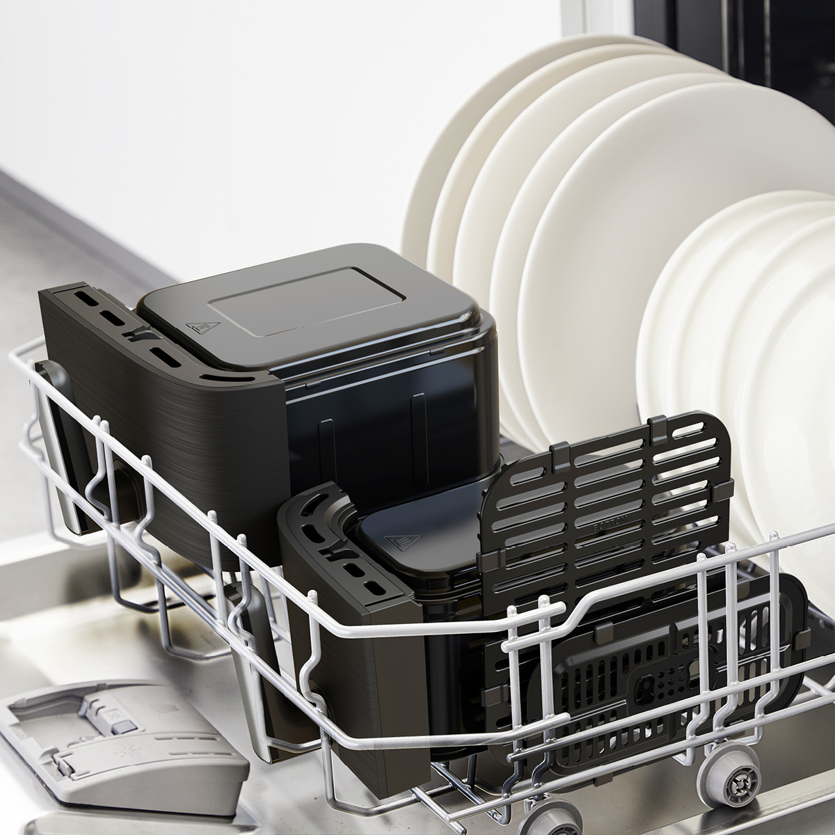 OBH Nordica Dual Easy Fry & Grill Airfryer 5,2/3,1 L Coal grey