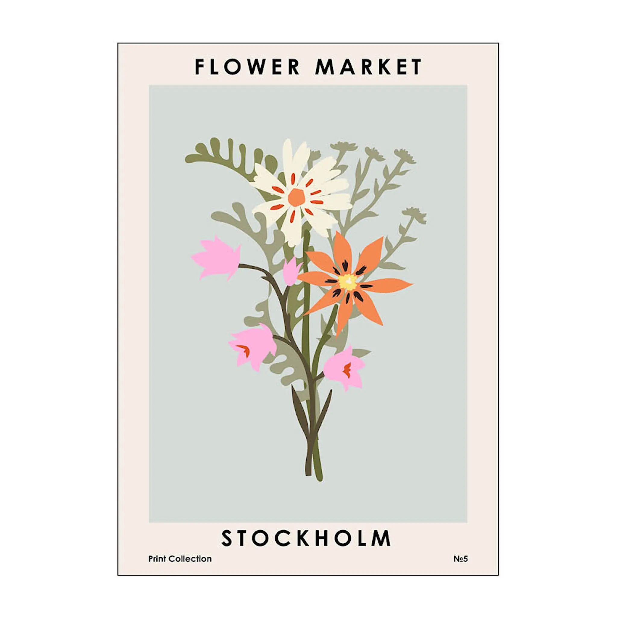 Poster & Frame NKTN poster 50x70 cm flower market stockholm