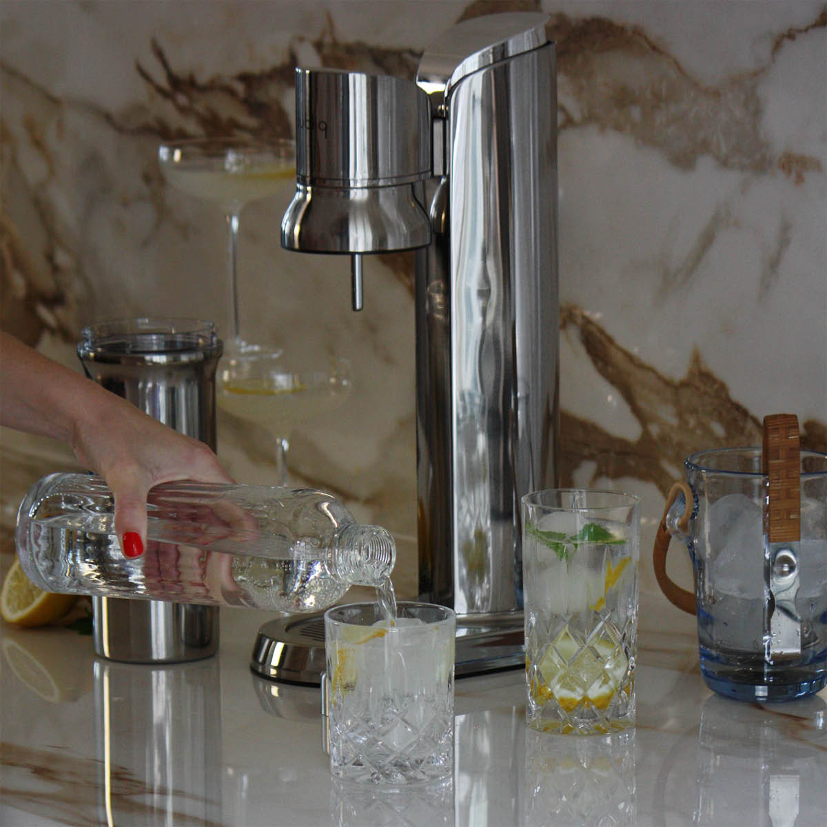 Bubliq Glass kullsyremaskin stål