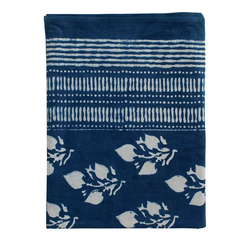 Indigo bordduk 150x350 cm leaf