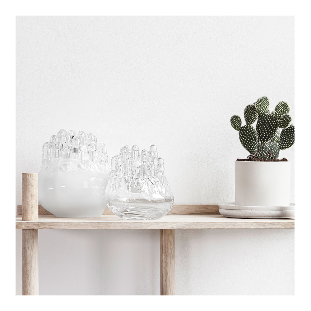 Kosta Boda Polar lysestake 16 cm hvit