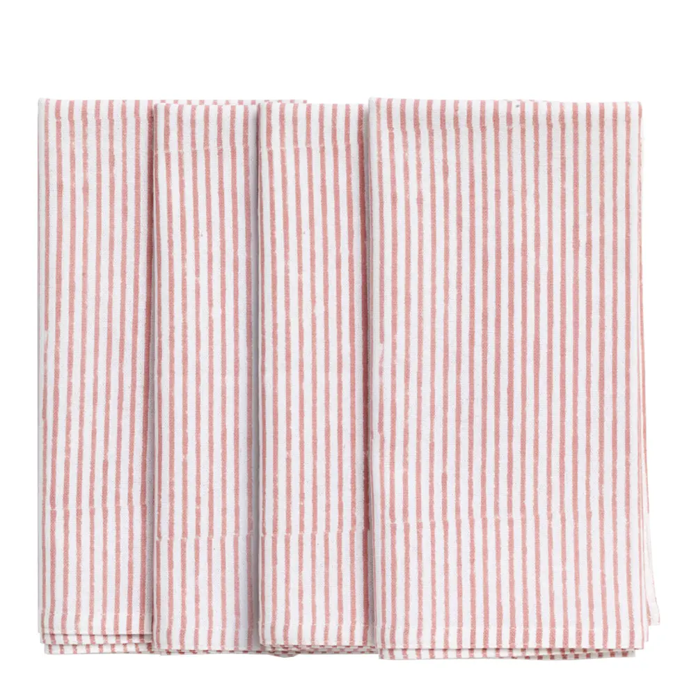 Stripe Kangasservetti 50x50 cm 4 kpl Fuchsia Rose