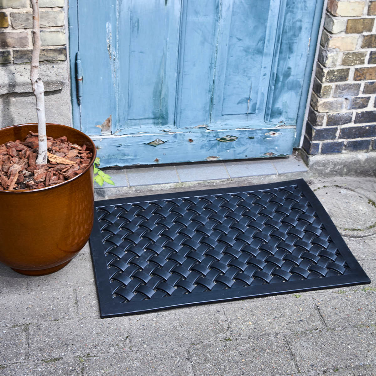 House Doctor Braid Kynnysmatto 90x40 cm Musta