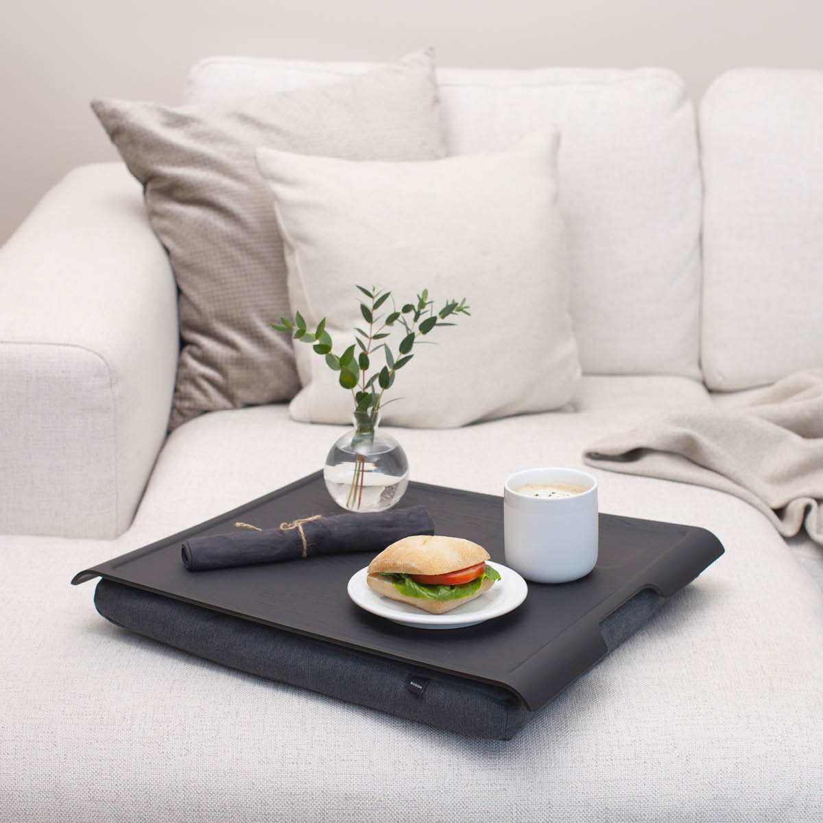 Bosign Laptray knebrett anti-slip 43x38 cm svart/grå