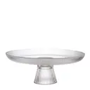 Uppläggningsfat på fot 30 cm glas räfflad