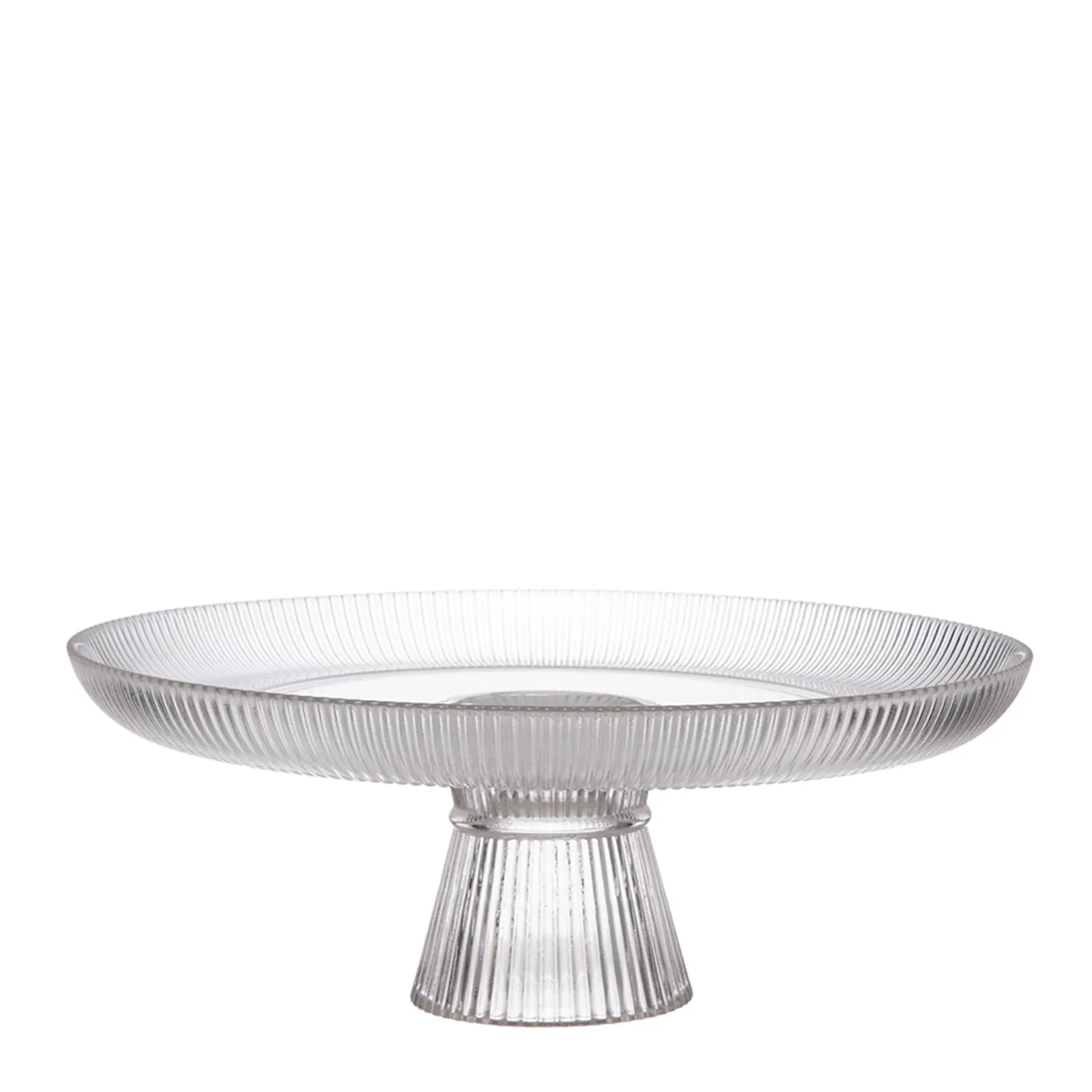 Maku Kitchen Life Uppläggningsfat på fot 30 cm glas räfflad