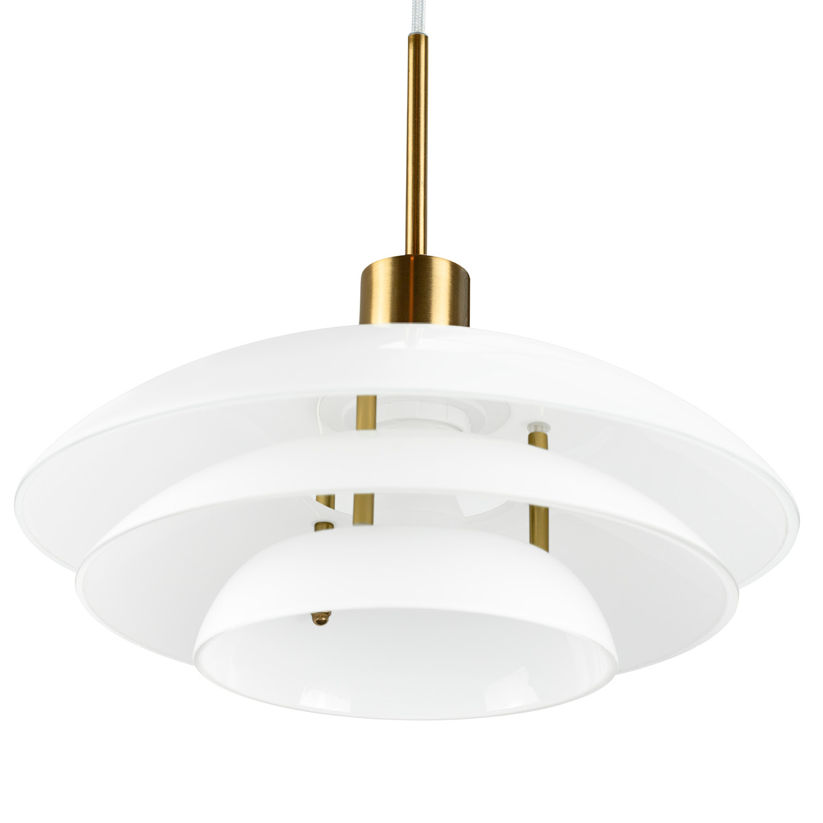 Dyberg Larsen DL31 pendellampa 15 cm opal/mässing