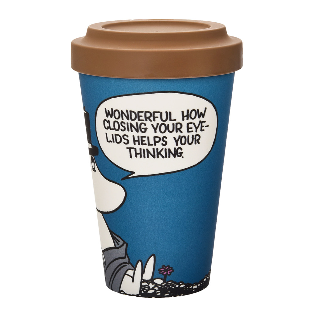 Nordicbuddies Mumin take away mugg 45 cl Mummipappa avkopplande blå