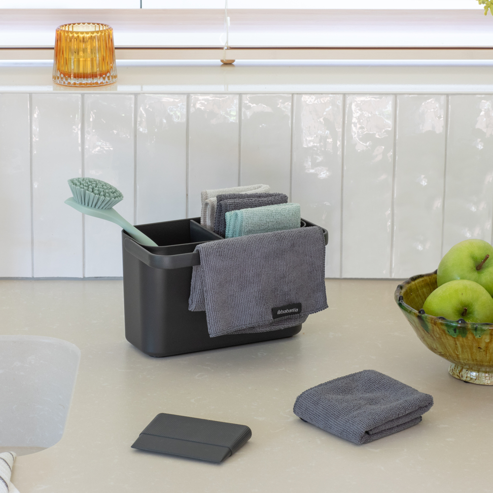 Brabantia Sinkside städset 8 delar mörkgrå/jadegrön