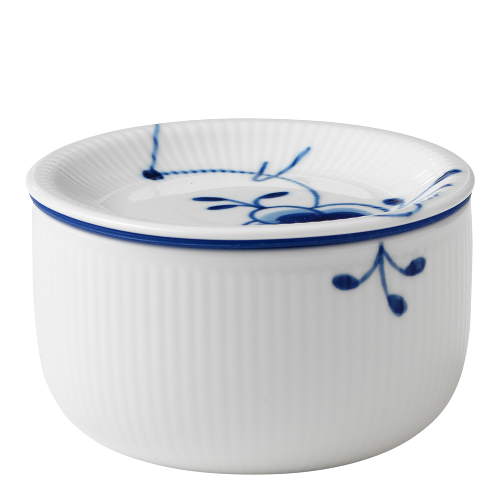 Royal Copenhagen Blå Mega Riflet oppbevaringskrukke 33 cl