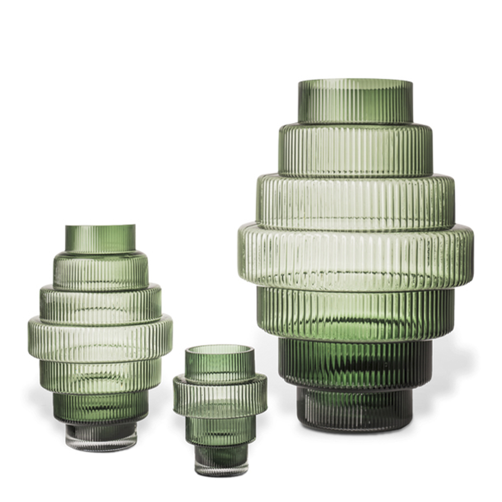 Pols Potten Steps Vas 30 cm Mörkgrön