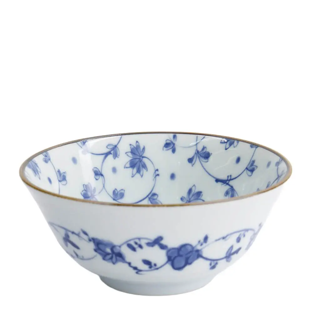 Natsu Karakusa Tayo Kulho 15,2x6,7 cm 0,5 L Sininen/Valkoinen