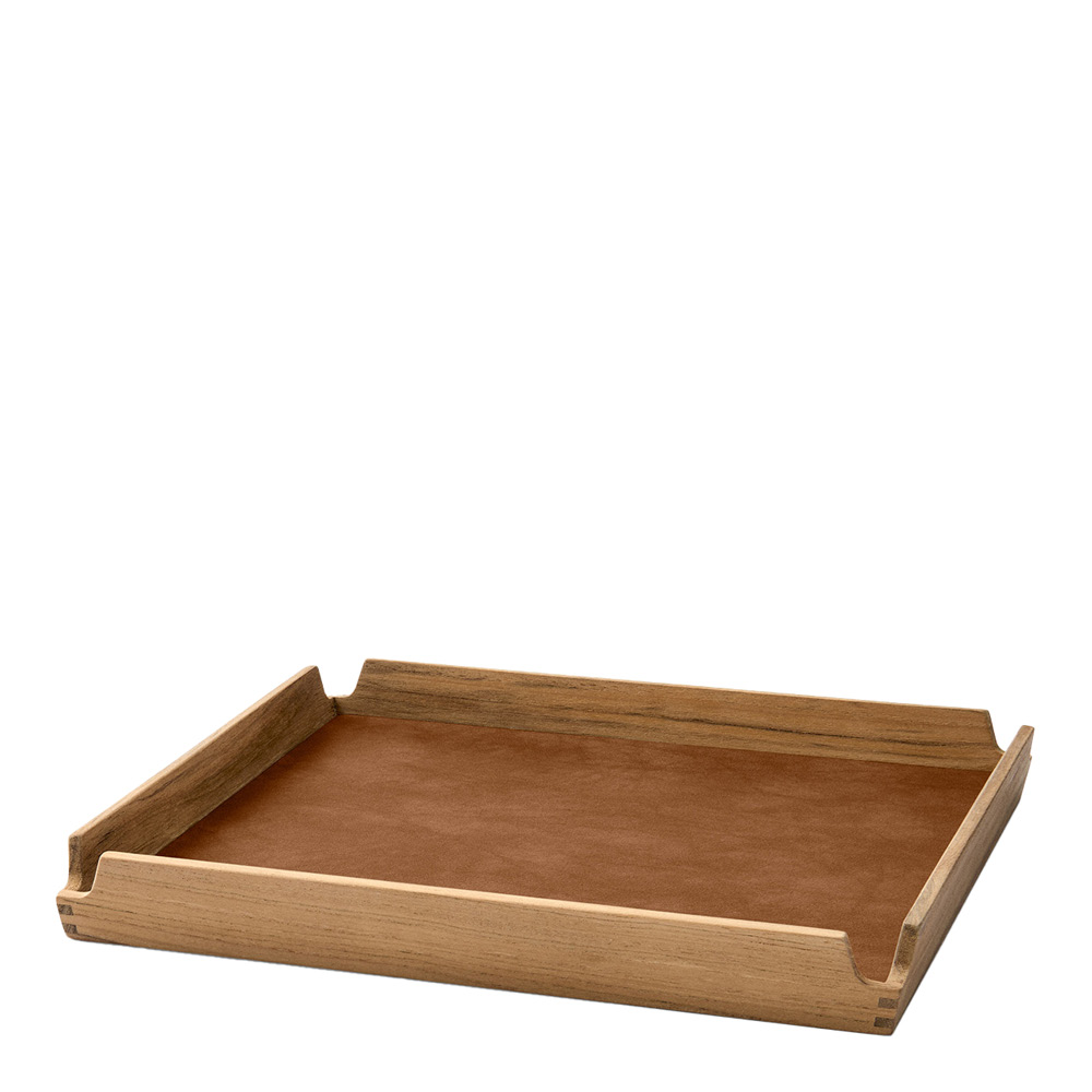 LIND DNA - Airy Leather Nupo Tarjotin small 30x30 cm Nature