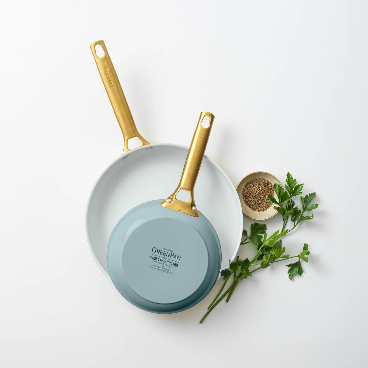 GreenPan Padova Reserve paistinpannusetti 20+26 cm Smokey Blue