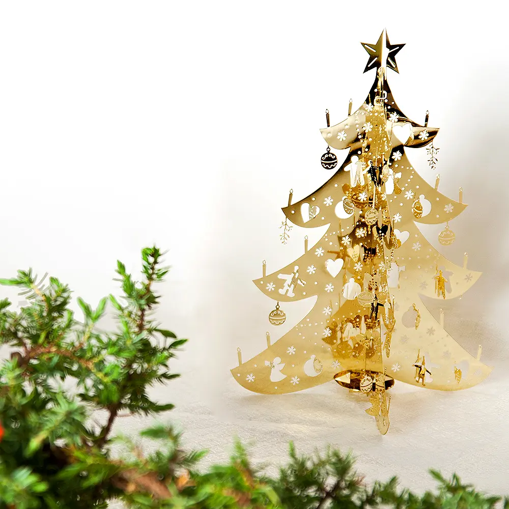 Dekorasjon juletre 18 cm gull