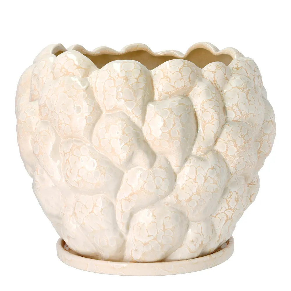 Klast vase/blomsterpotte 31 cm offwhite