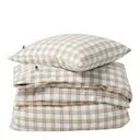 Påslakanset rutigt bomull/flanell 220x220 cm grön/beige/vit