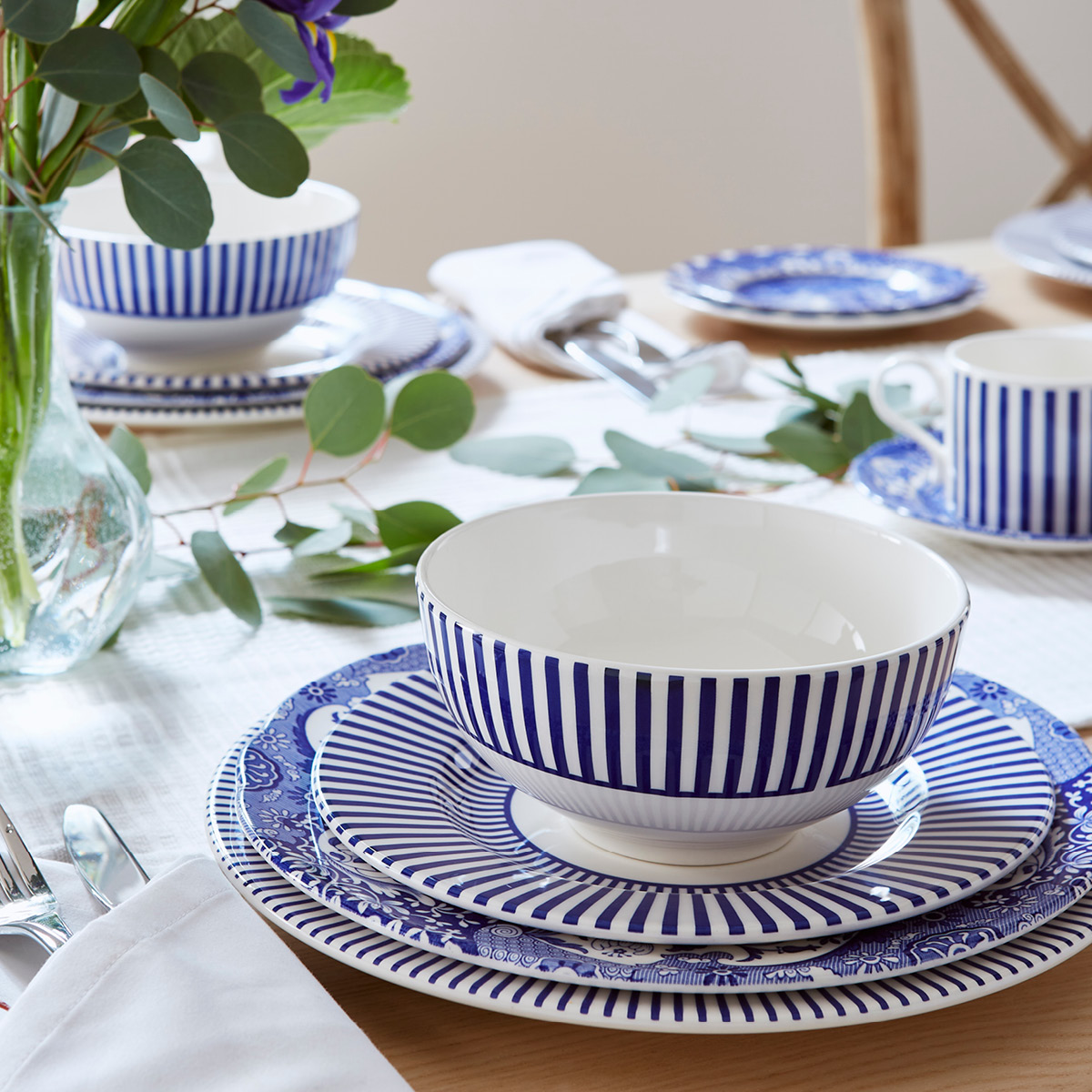 Spode Steccato skål 16,3 cm koboltblå