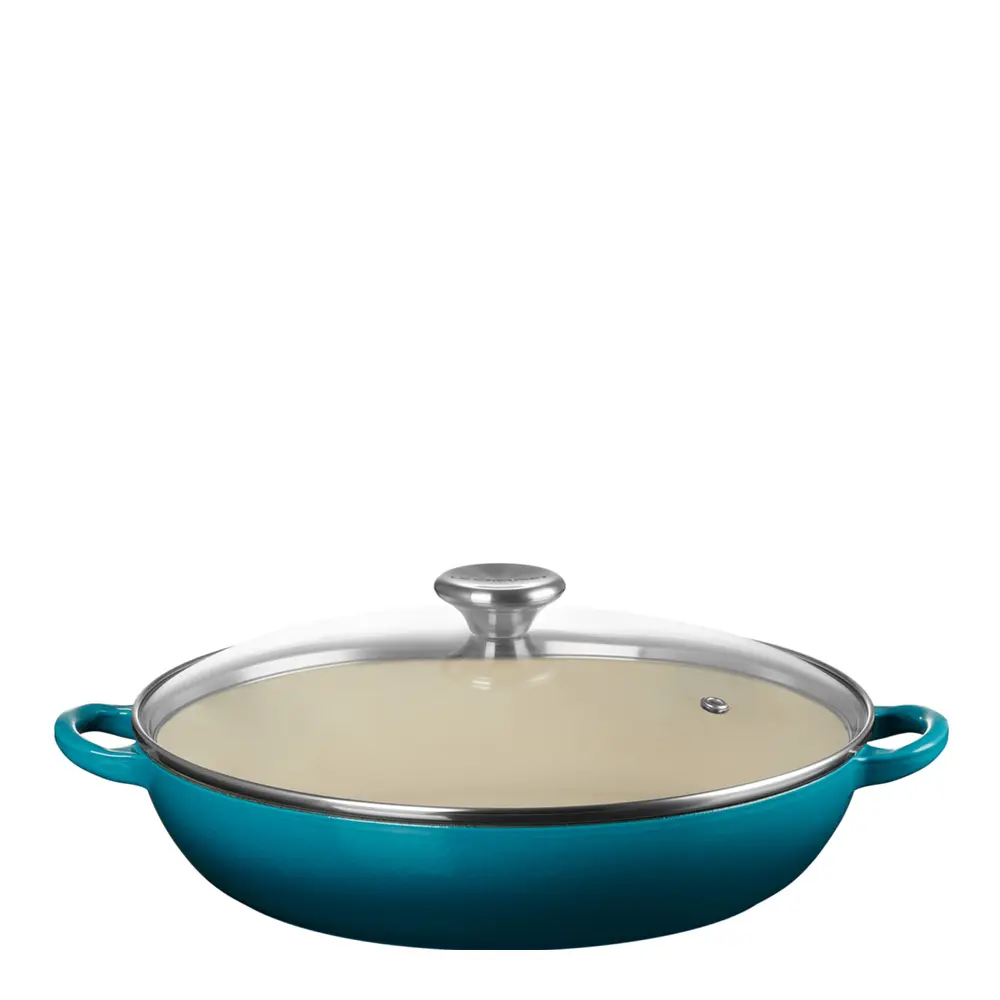 Buffetgryte med glasslokk 3,5L/30 cm deep teal