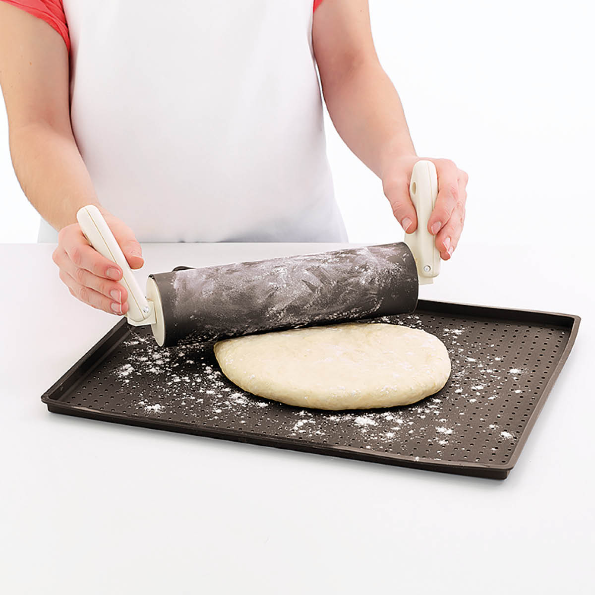 Lékué Pizzamatta för krispig botten rektangulär 40x30 cm brun