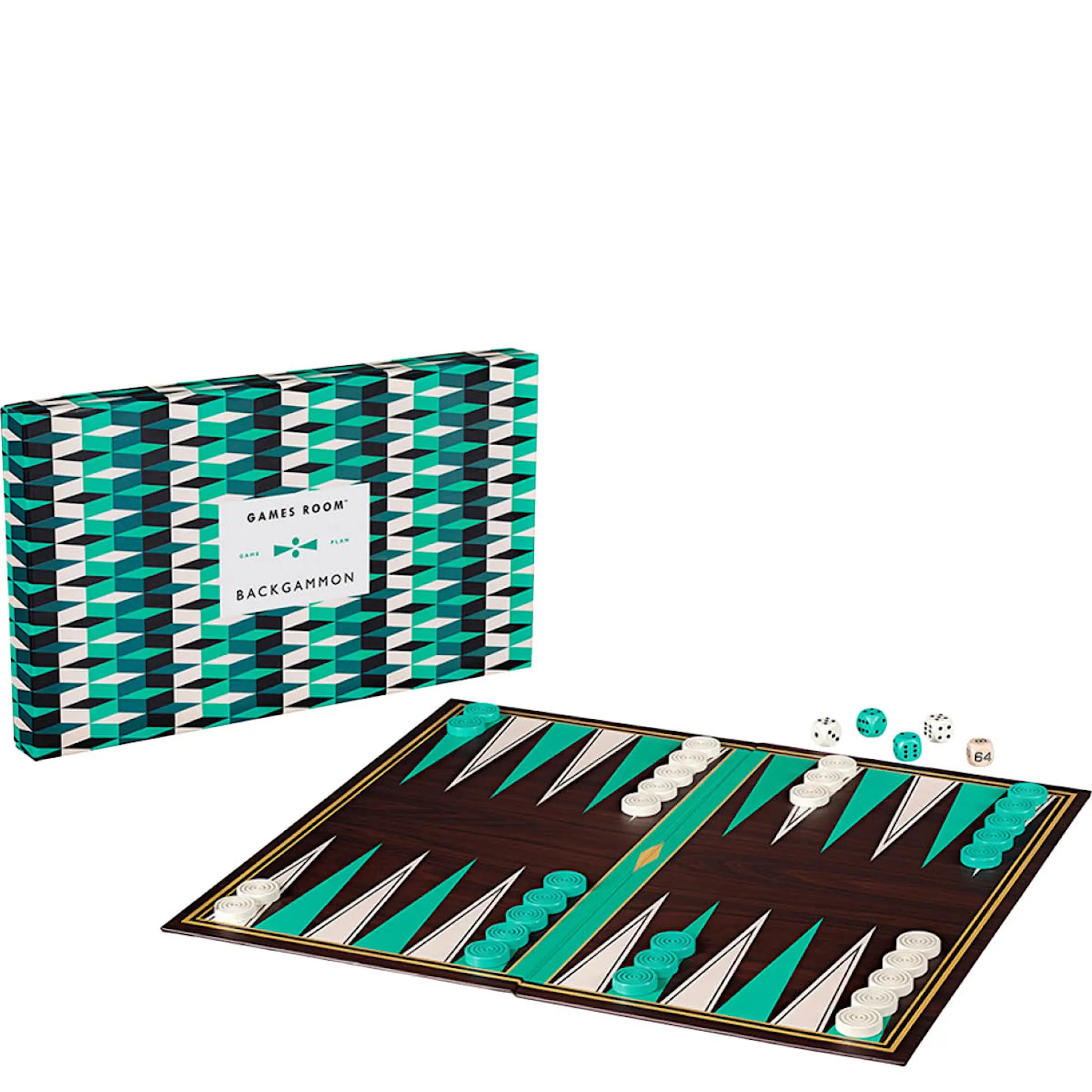 Games Room Backgammon i grafiskt mönstrad ask