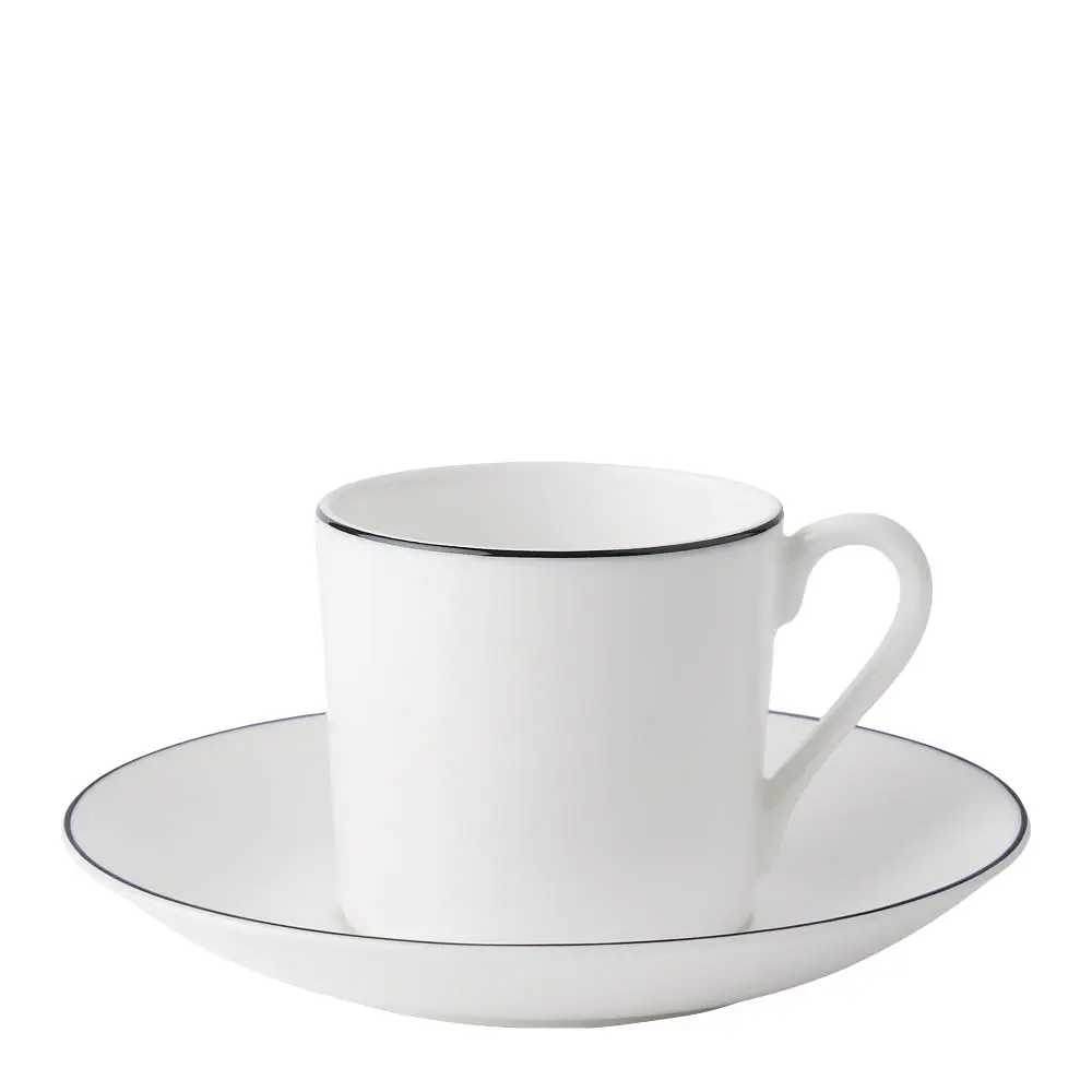 Natur rett kaffekopp med skål 15 cl snøhvit