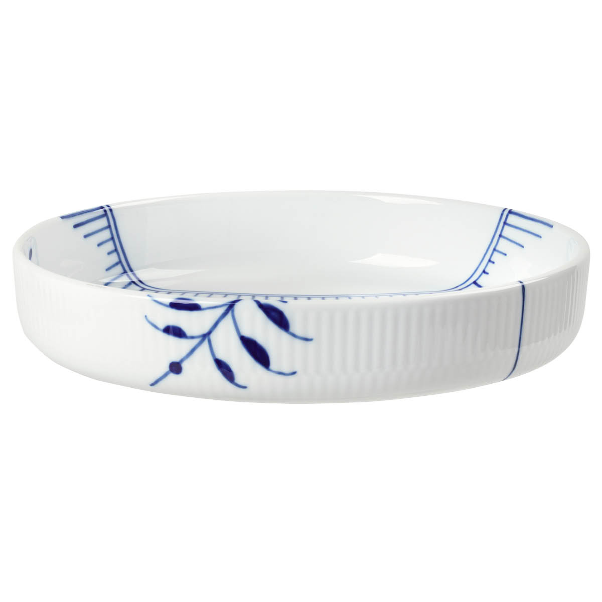 Royal Copenhagen Blå Mega Riflet rund ovnsform 27 cm