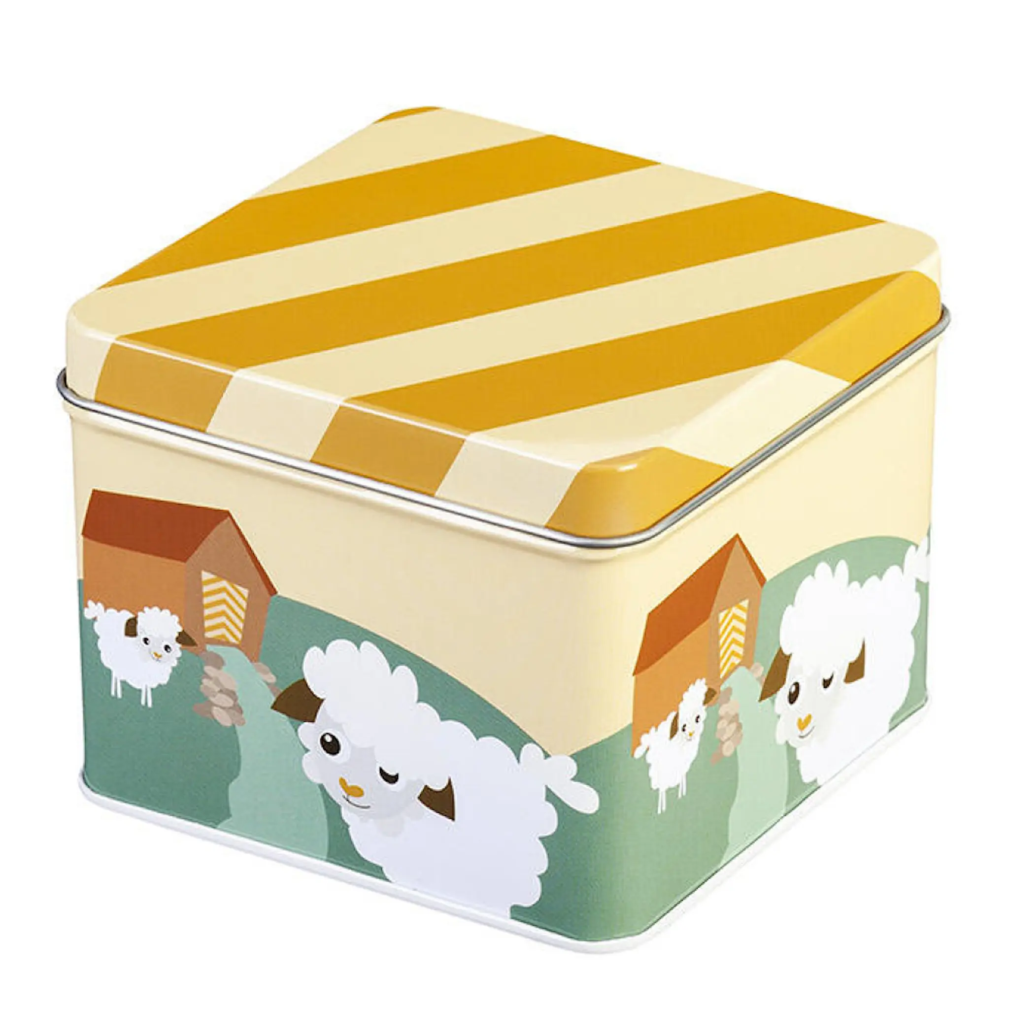 Blafre Lamm matlåda / förvaringslåda 10x10 cm gul