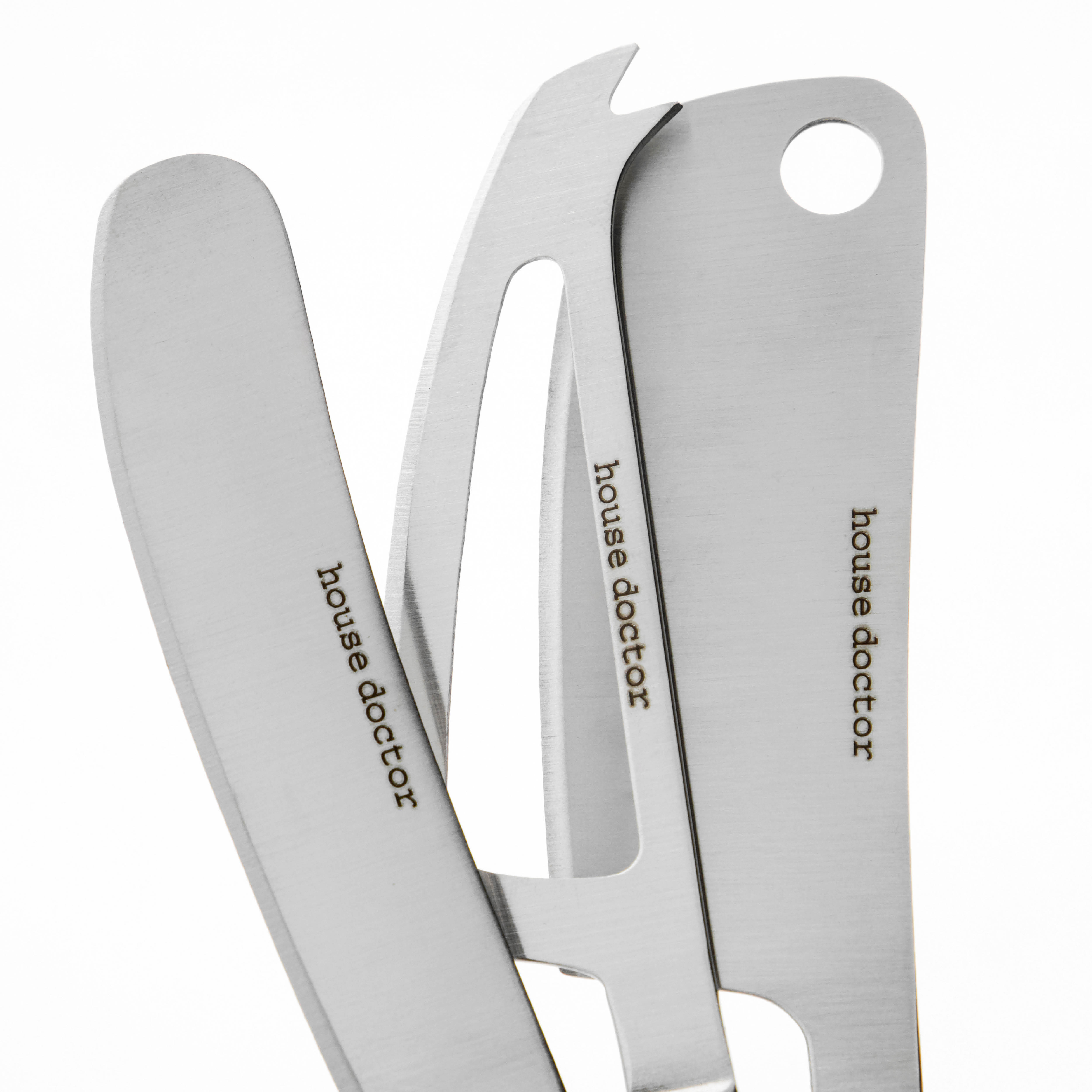 House Doctor Cheese ostknivset 3 delar silverfinish