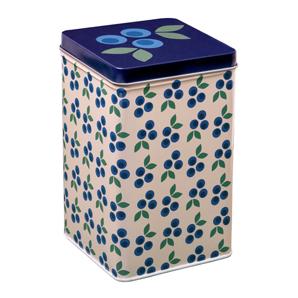 Blafre Blåbär plåtburk hög 10x10x16 cm blå