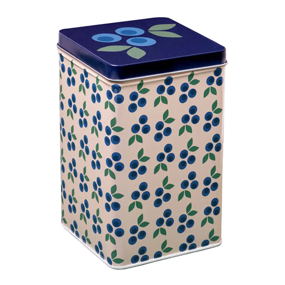 Mustikka Peltipurkki 10x10x16 cm Sininen