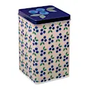 Blåbär plåtburk hög 10x10x16 cm blå