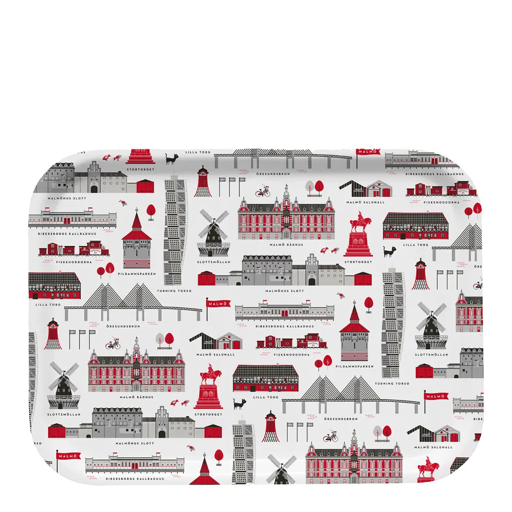 Malmö Tarjotin 27x20 cm Punainen