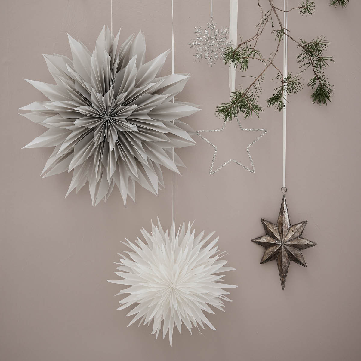 Lene Bjerre Misella juledekorasjon 37 cm antikk sølv