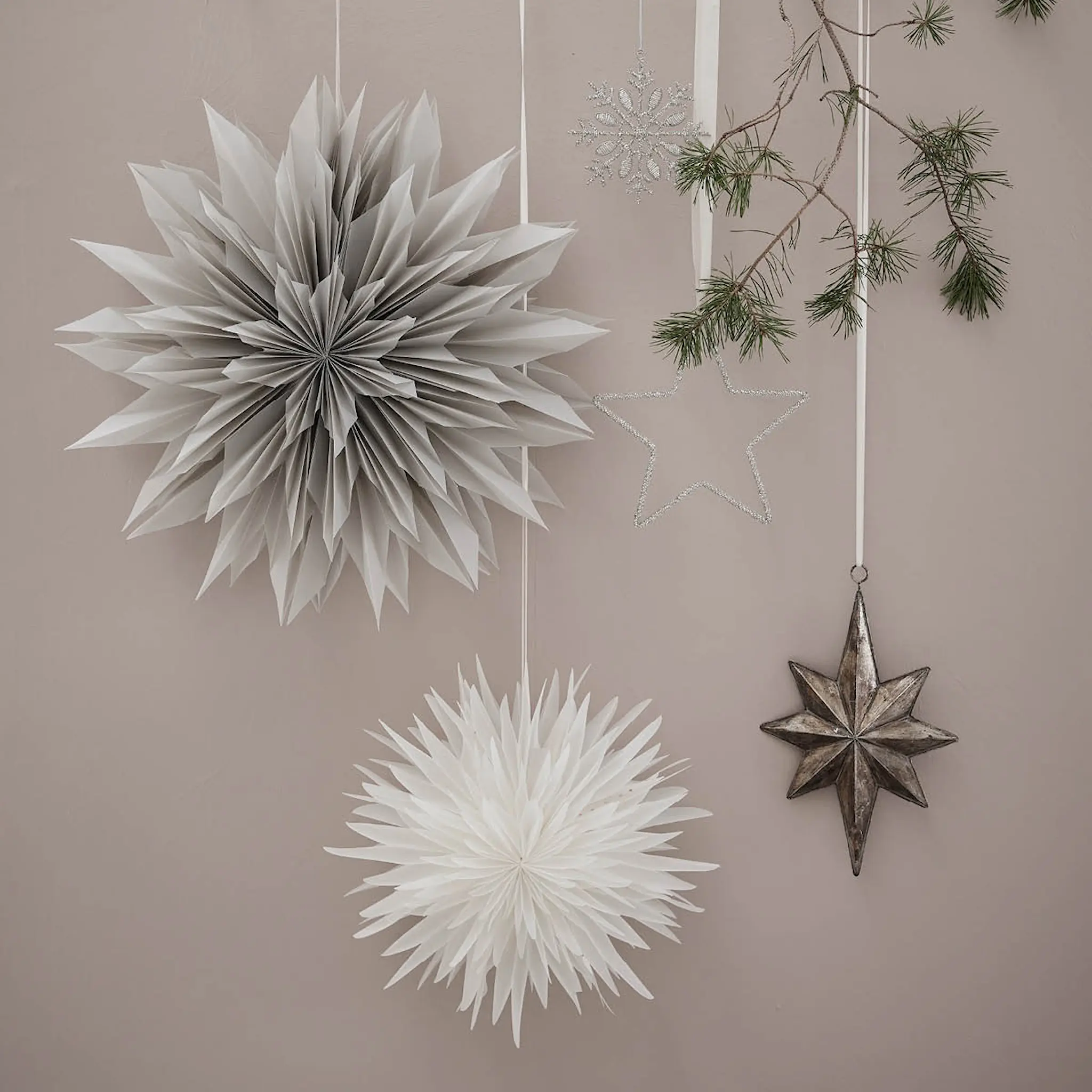 Lene Bjerre Misella juldekoration julstjärna 37 cm antiksilver